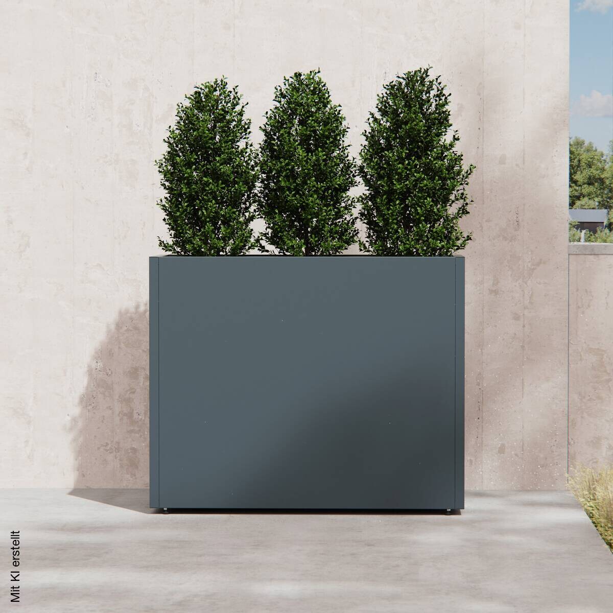 Herstera Garden Pflanzkübel Cube anthrazit Metall B/H/L: ca. 100x80x40 cm