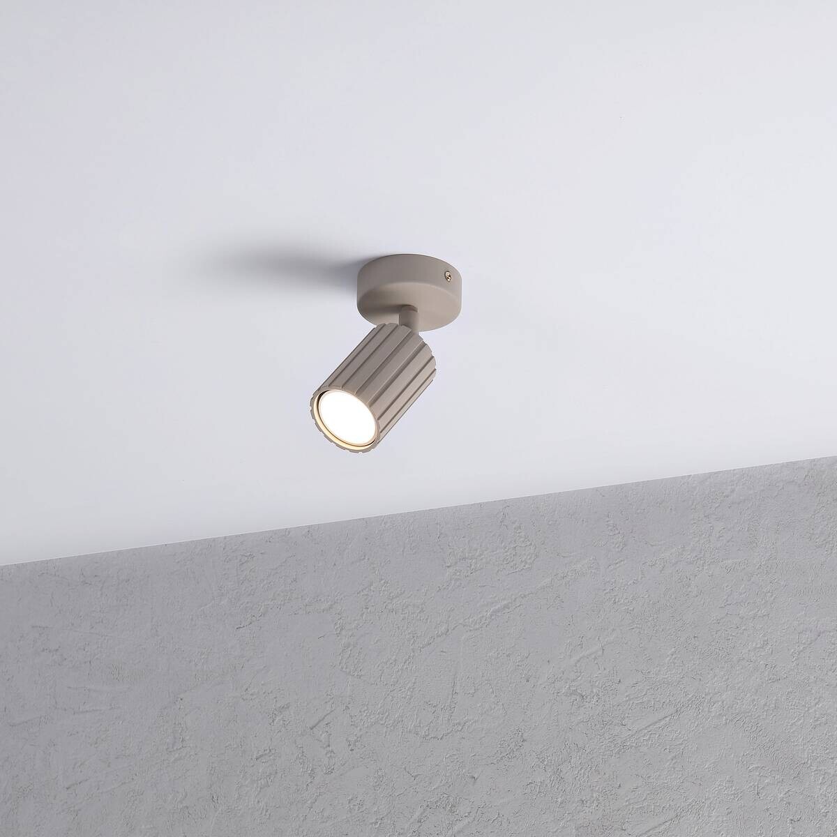 Lamkur Wandleuchte Prisma beige Stahl B/H/L: ca. 8x16x8 cm GU10 1 Brennstellen