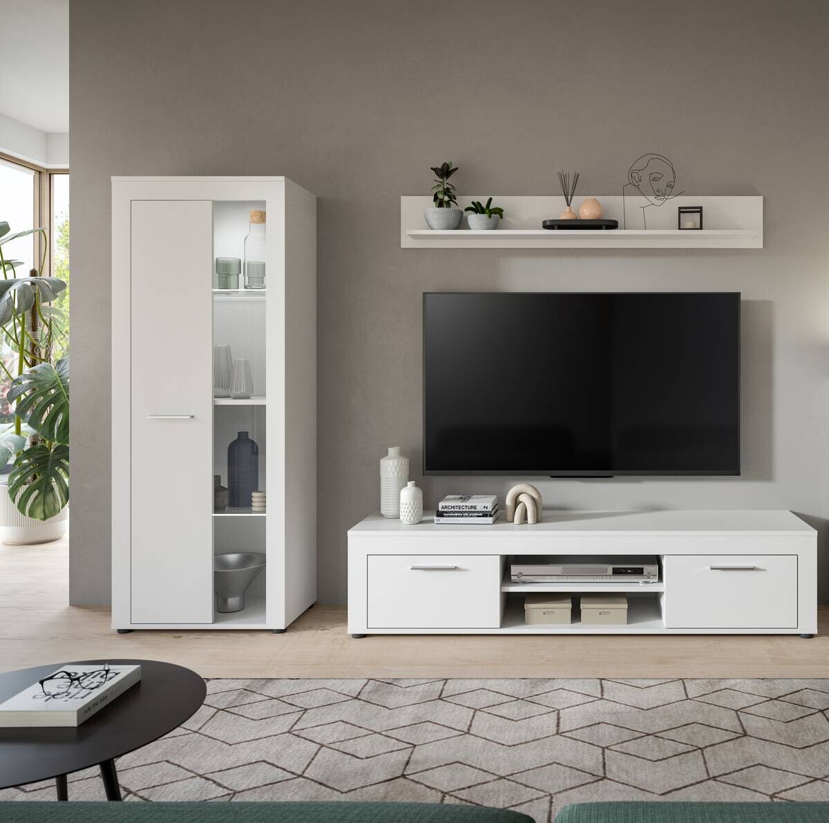 Wohnwand Jam weiß B/H/T: ca. 235x159x35 cm