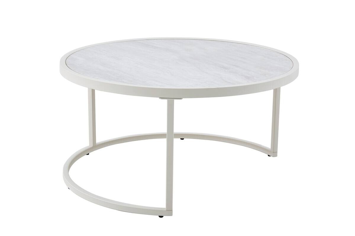 Couchtisch Ille beige Marmoroptik B/H: ca. 80x41 cm