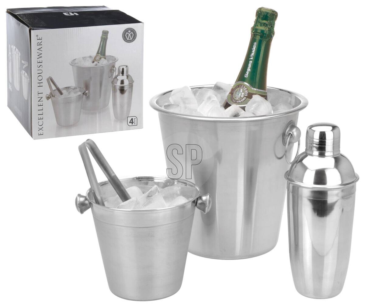 EH Barware Cocktail-Shaker Set silber Edelstahl B/H/L: ca. 22,5x22,5x22 cm