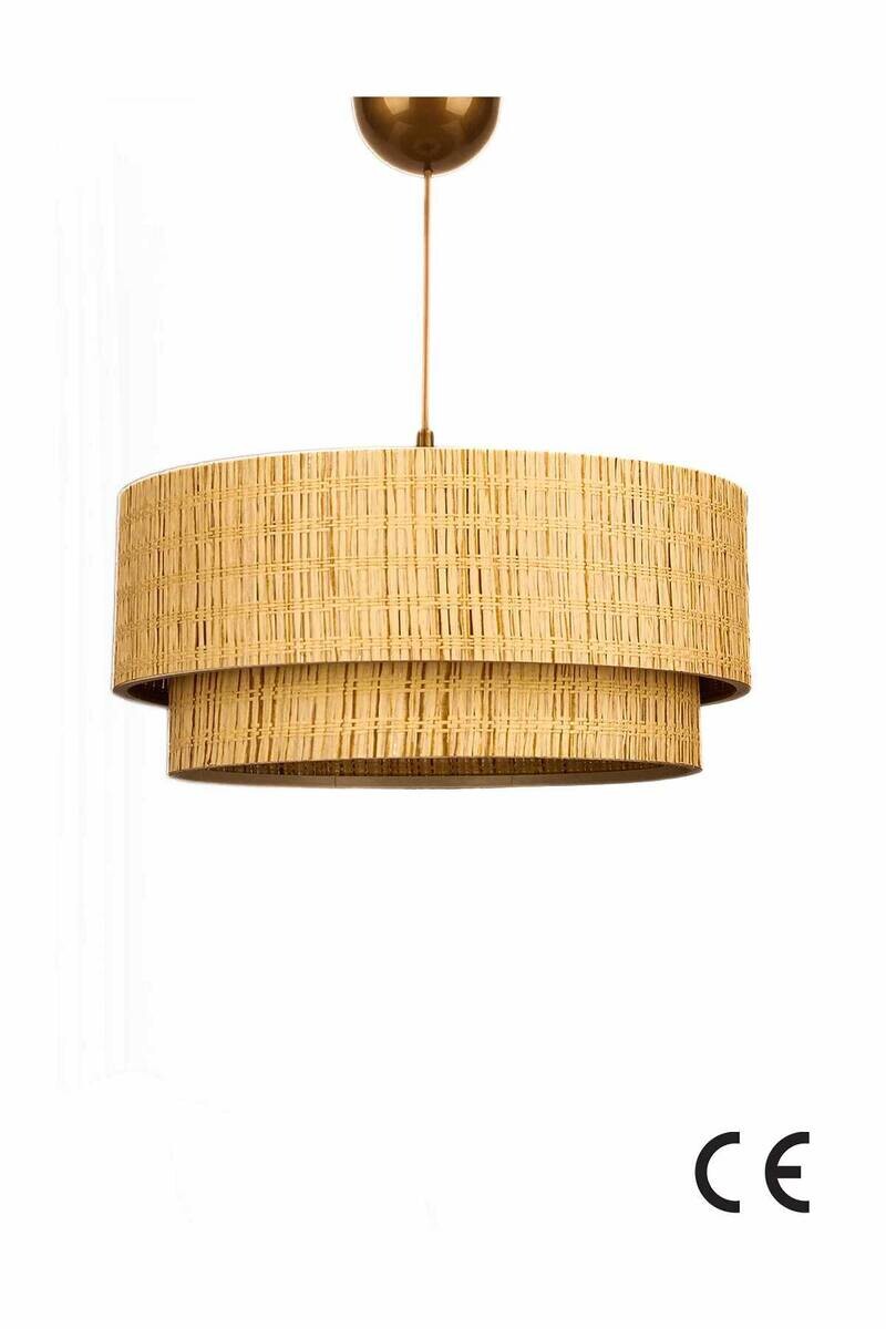 Pendelleuchte beige B/H/L/D: ca. 30x57x30x30 cm E27 1 Brennstellen