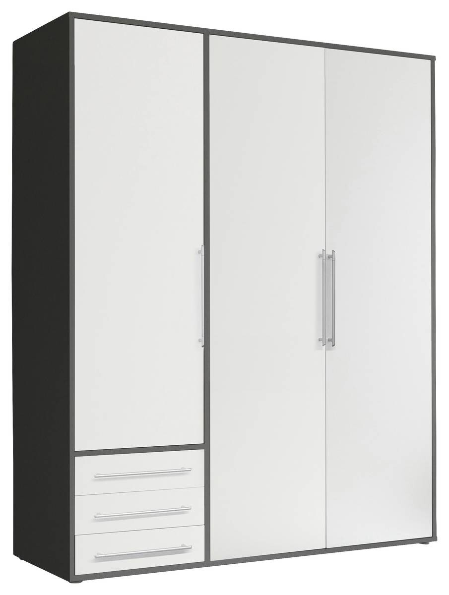 Kleiderschrank Lyss Graphit weiß B/H/T: ca. 155x194x58 cm