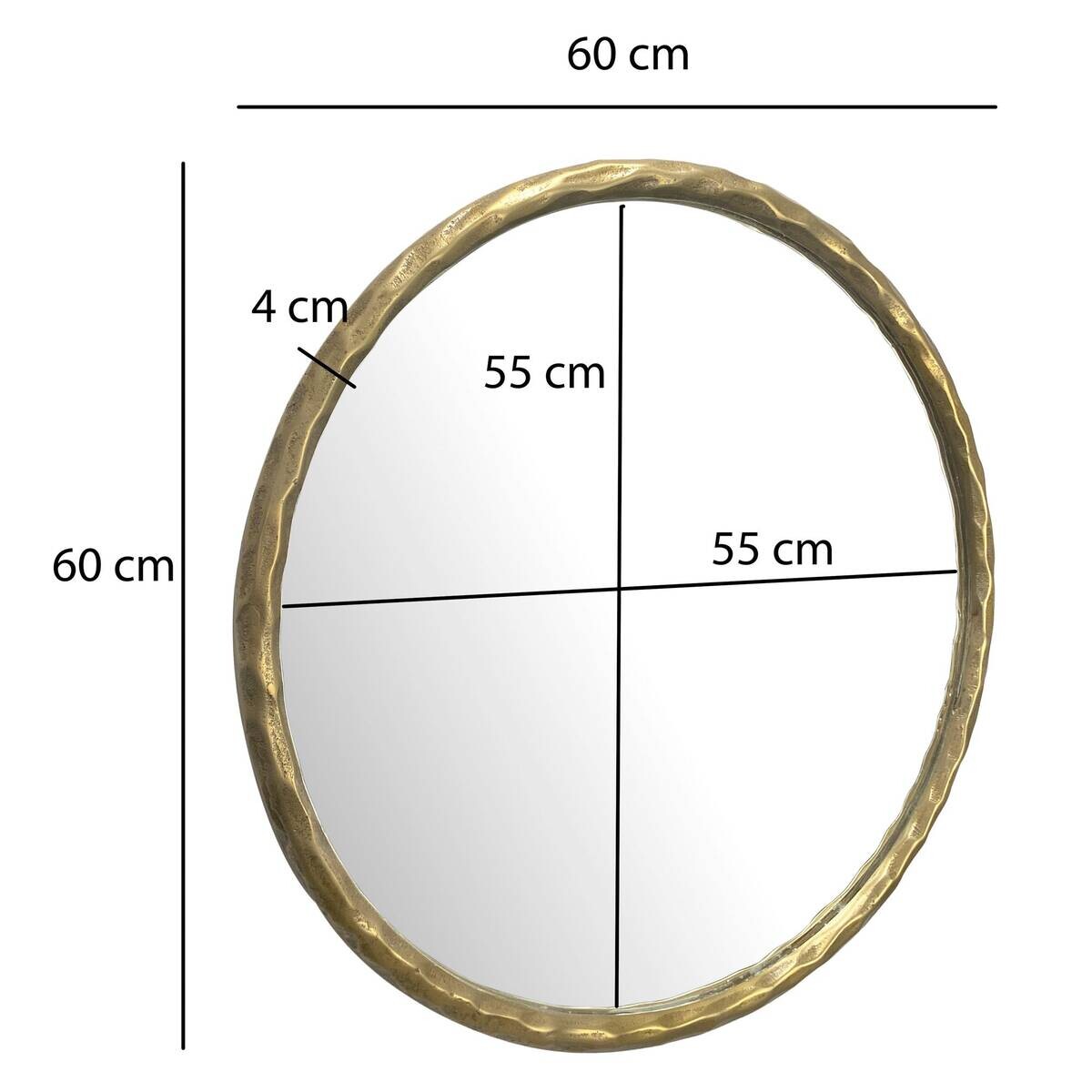 Wohnling Wandspiegel gold Metall T/D: ca. 4x60 cm