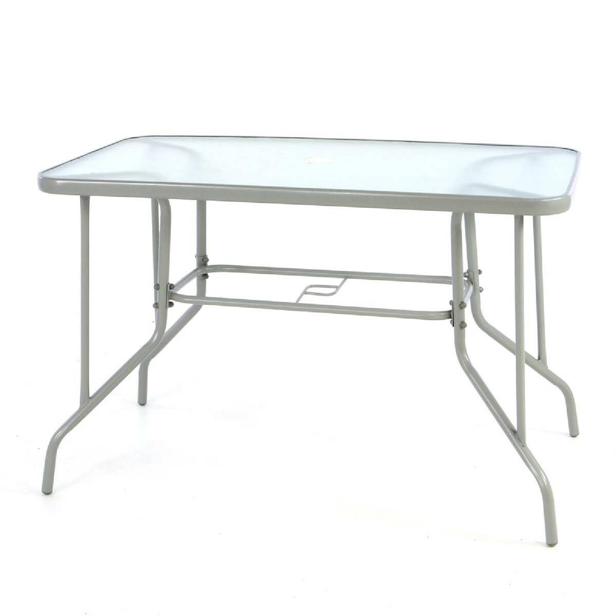 VCM Bistrotisch silber Metall B/H/L: ca. 60x72x110 cm