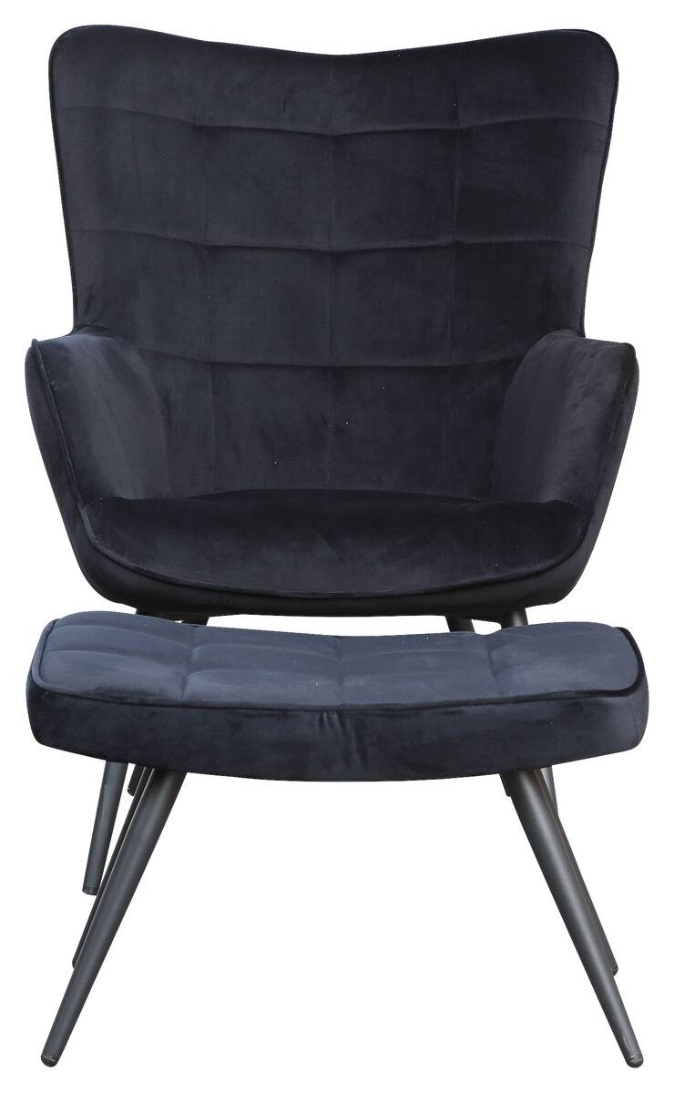 byLIVING Sessel UTA schwarz schwarz Stoff Metall B/H/T: ca. 72x97x80 cm