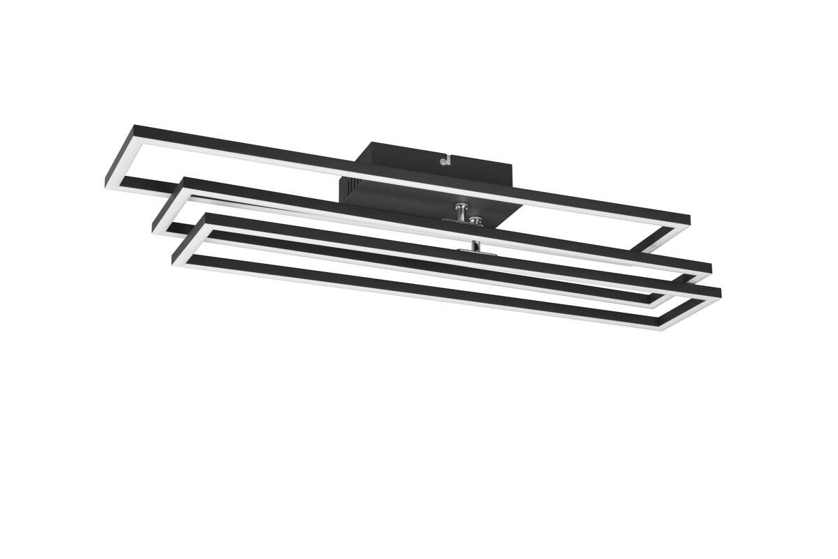 Reality LED-Deckenleuchte R64423132 Corso schwarz Metall B/H/T: ca. 66x10x60 cm 1 Brennstellen