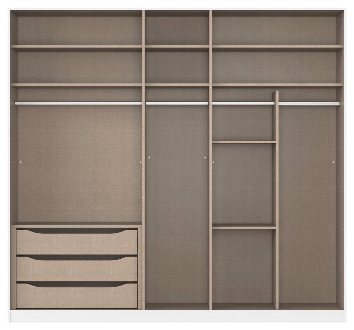 Kleiderschrank Alabama grau B/H/T: ca. 225x210x54 cm