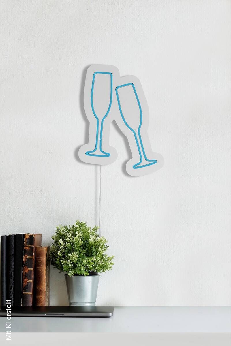 Opviq LED-Wandleuchte blau PVC B/H/T/L: ca. 26x35x2x26 cm