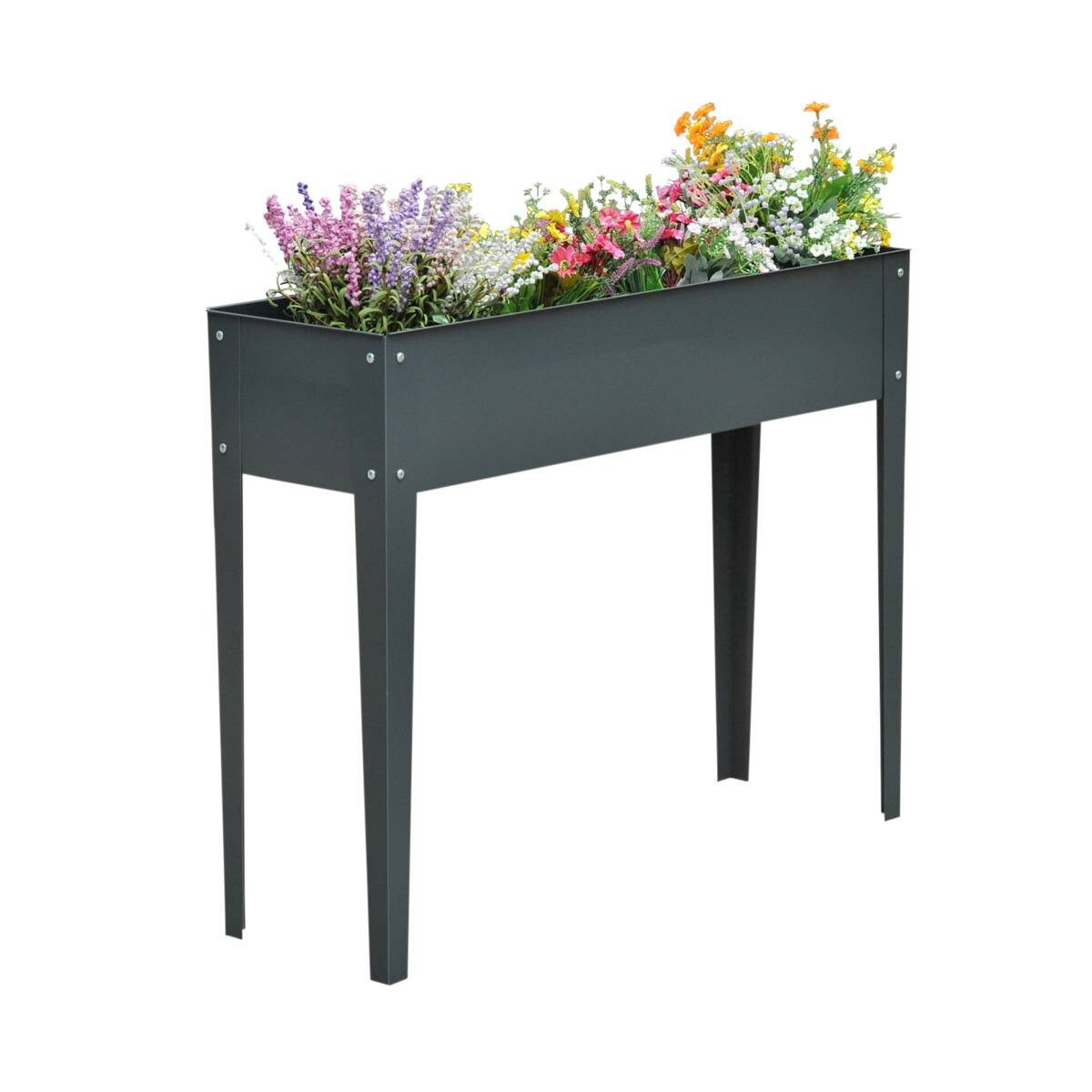 Outsunny Hochbeet B/H/T: ca. 100x80x30 cm dunkelgrau
