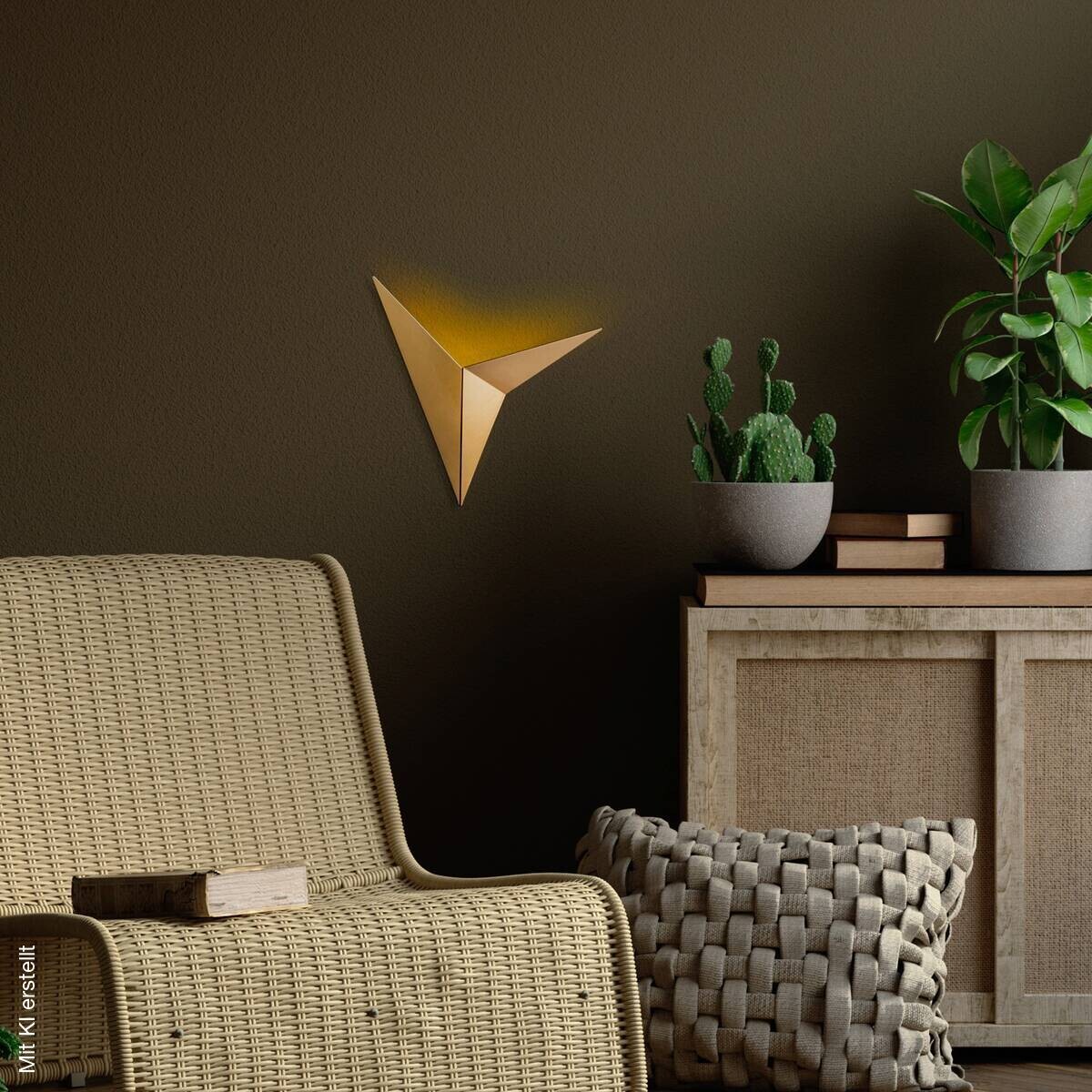Opviq Wandleuchte gold Metall B/H/L: ca. 5x34x34 cm G9 1 Brennstellen