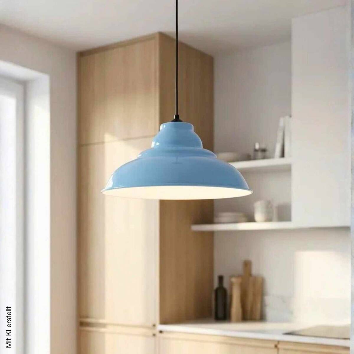 Opviq Pendelleuchte blau B/H/T: ca. 31x100x31 cm E27 1 Brennstellen