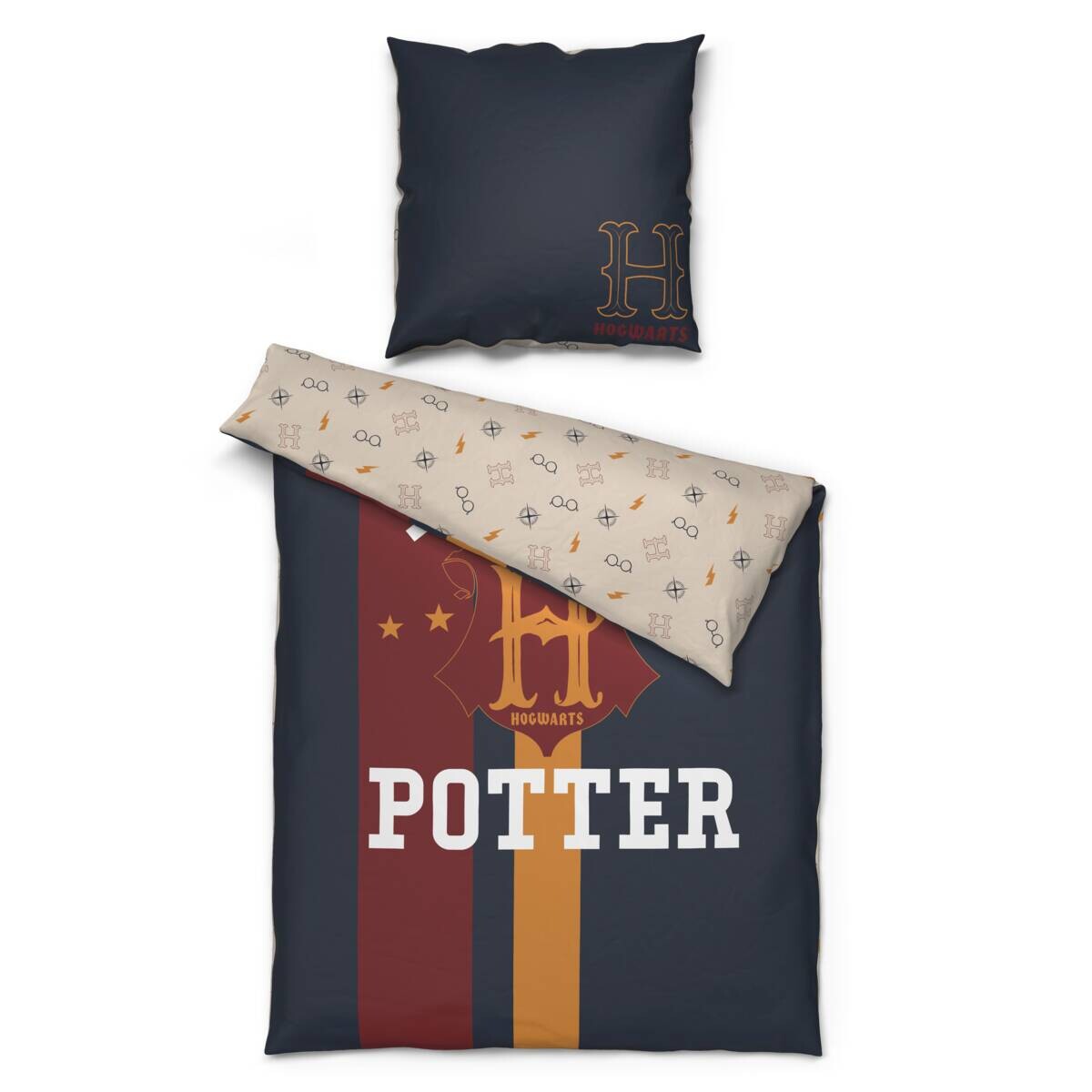 Harry Potter Microfaser Bettwäsche grau 100% Polyester B/L: ca. 135x200 cm