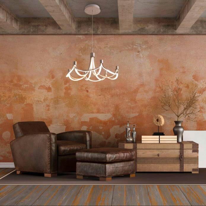 Näve Leuchten LED Pendelleuchte NV6137546 nickel matt Metall B/H/L: ca. 55x150x55 cm 1 Brennstellen