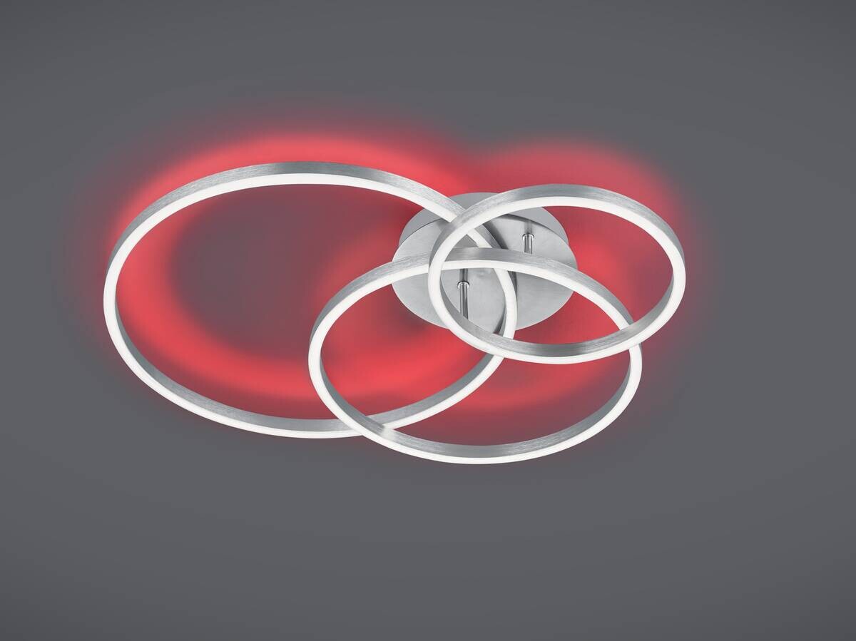GLOBO LED-Deckenleuchte Winona nickel Metall B/H/T: ca. 78x11,5x60 cm