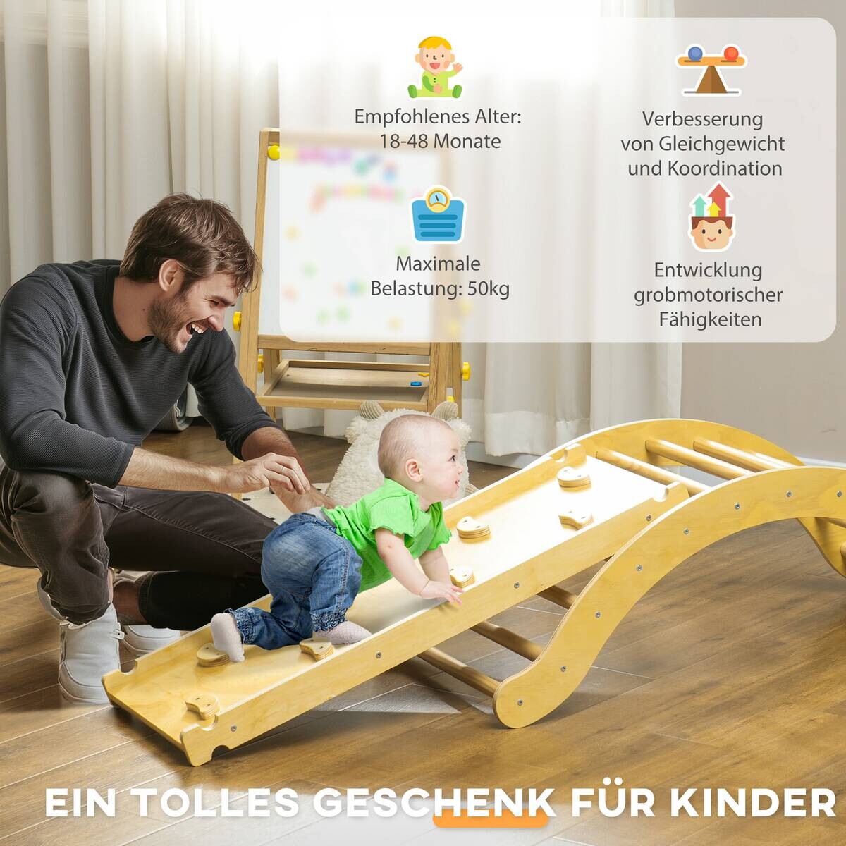 AIYAPLAY Klettergerüst natur B/H/L: ca. 49,5x39,5x168 cm