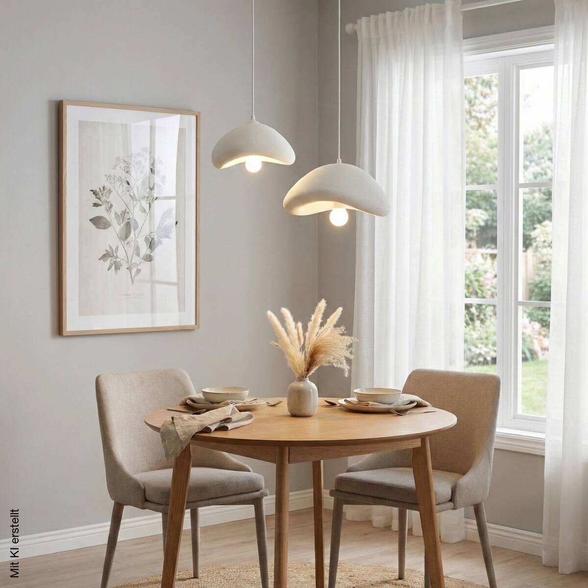 Opviq Pendelleuchte weiß B/H/T: ca. 70x106x70 cm E27 2 Brennstellen