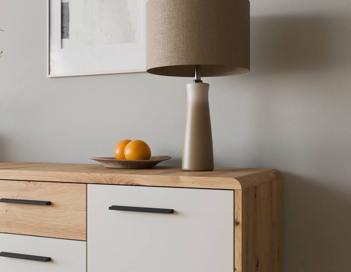 Kommode Fontana Plus Eiche Artisan Nachbildung Kaschmir B/H/T: ca. 132x87x40 cm