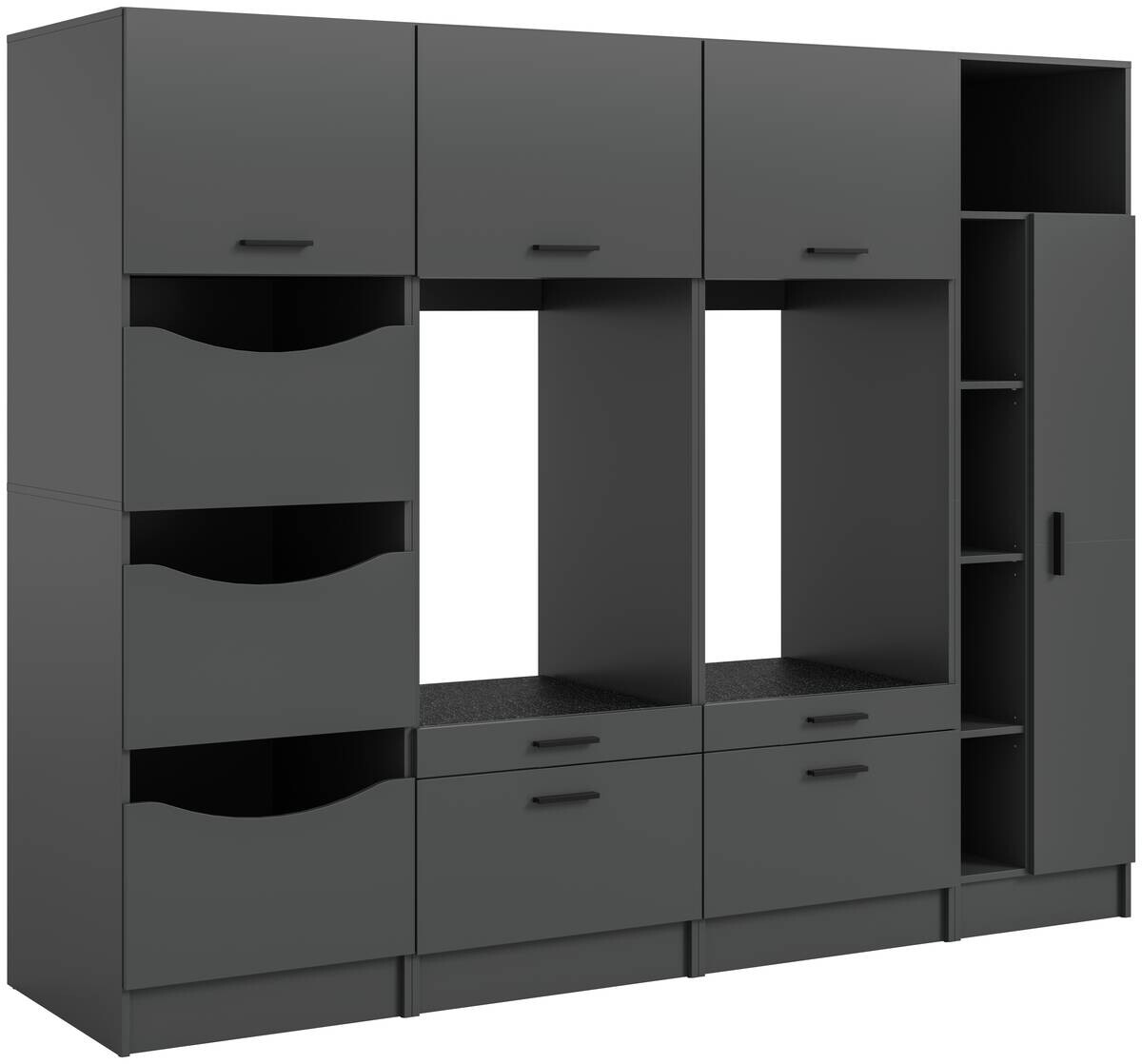 Waschmaschinenumbauschrank Free anthrazit B/H/T: ca. 242x195x68 cm
