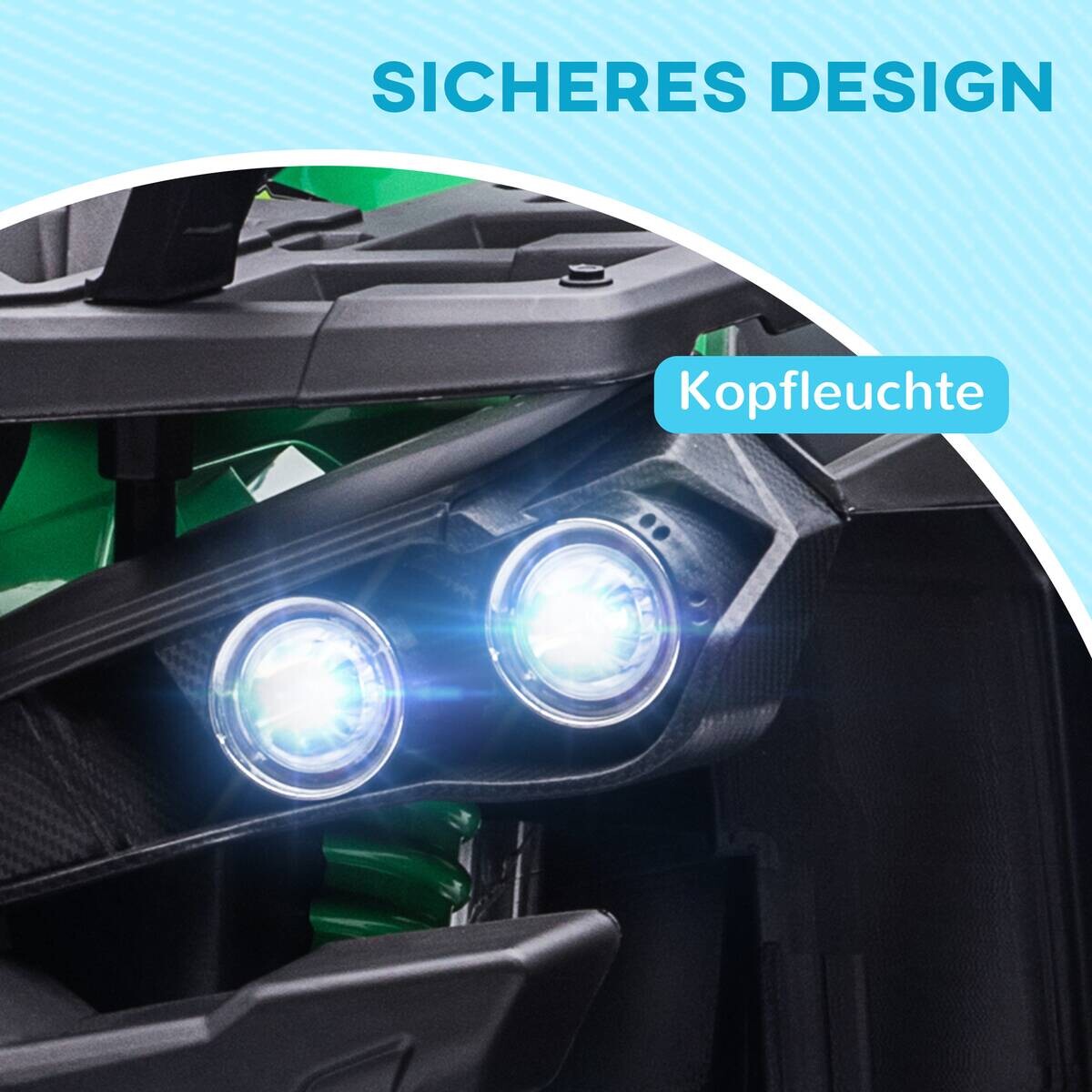 HOMCOM Kinder Elektrofahrzeug grün B/H/L: ca. 65x73x100 cm