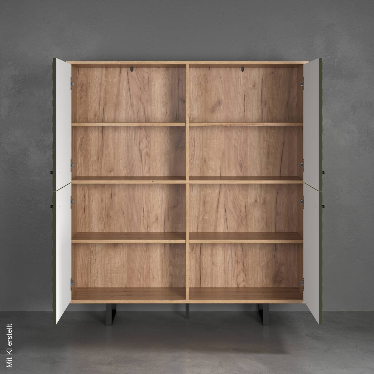 Highboard Sentra Eiche Artisan Nachbildung grün dunkel B/H/T: ca. 124x136x40 cm