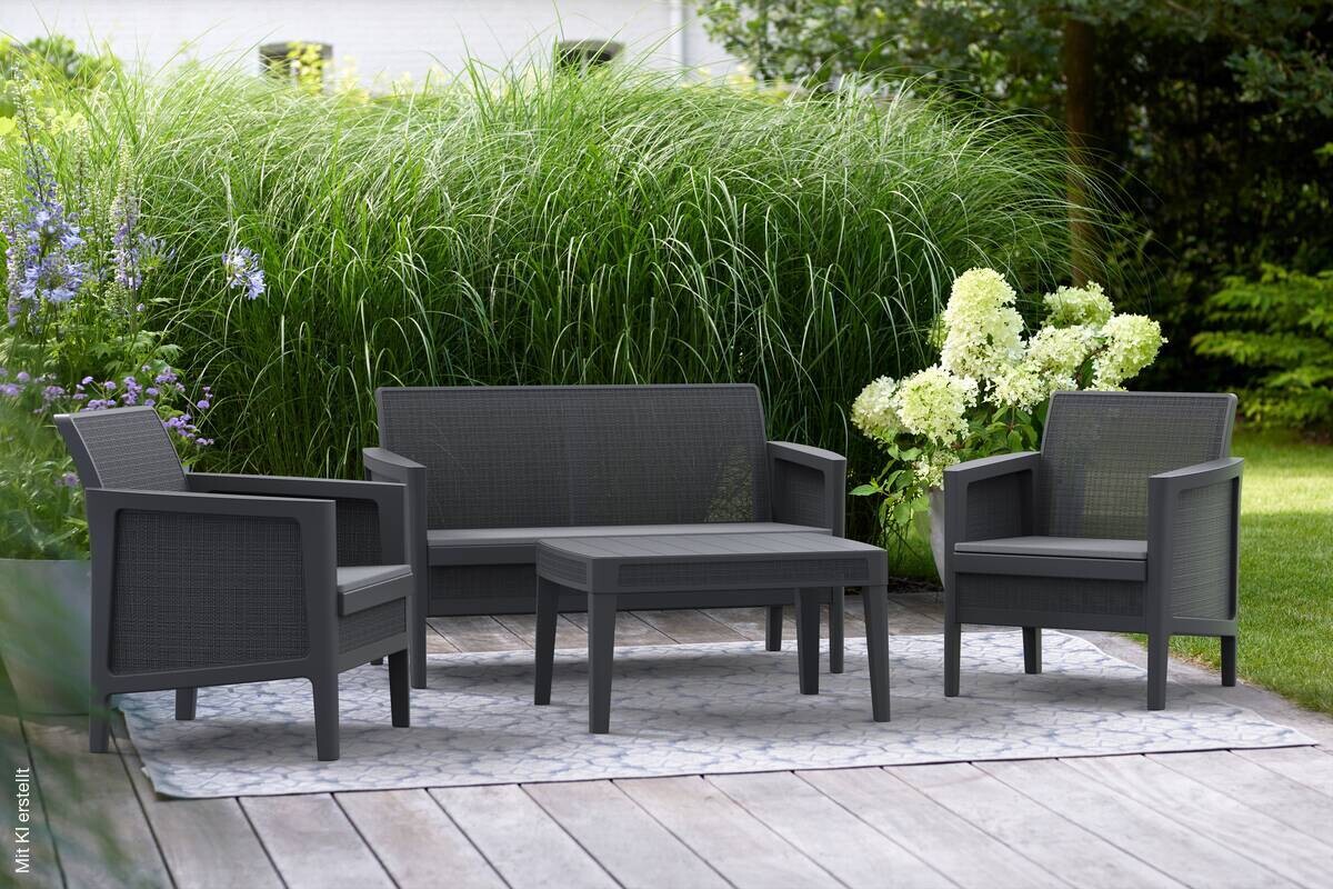 Jardin Gartensitzgruppe Atlas Graphit Kunststoff