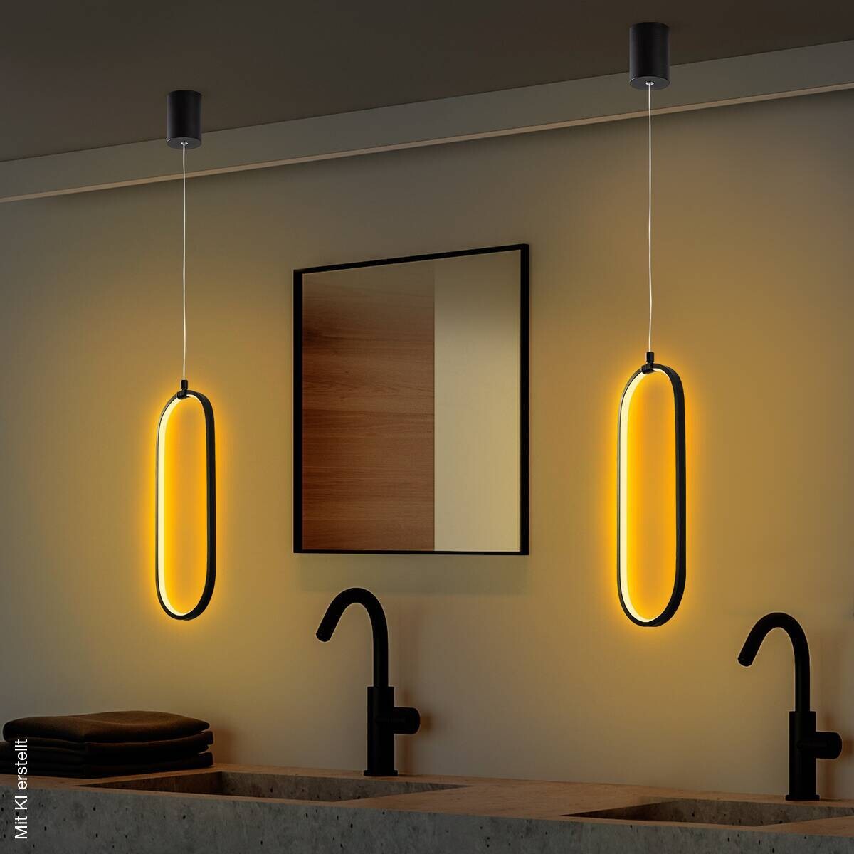 Opviq LED-Pendelleuchte schwarz B/H/T: ca. 17x110x10 cm