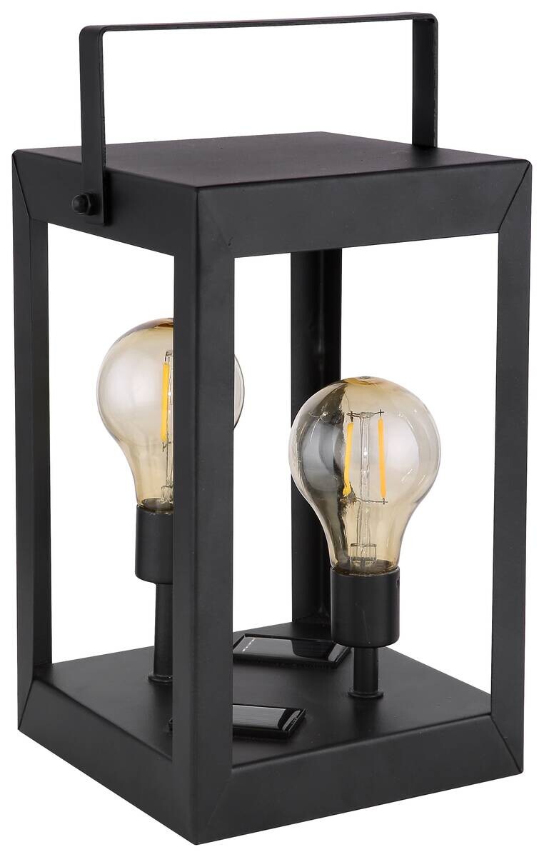 Solarleuchte schwarz Metall Kunststoff H: ca. 28 cm