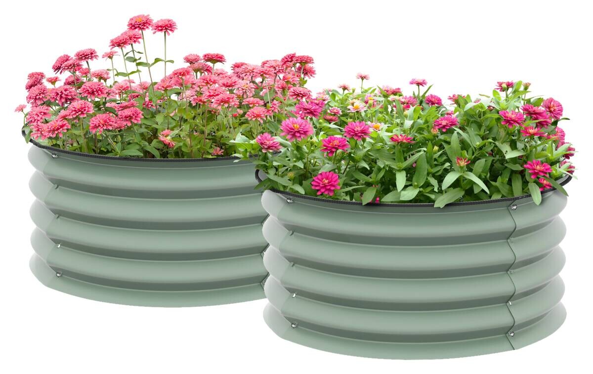 Outsunny Hochbeet-Set grün Stahl B/H/L: ca. 60x30x60 cm