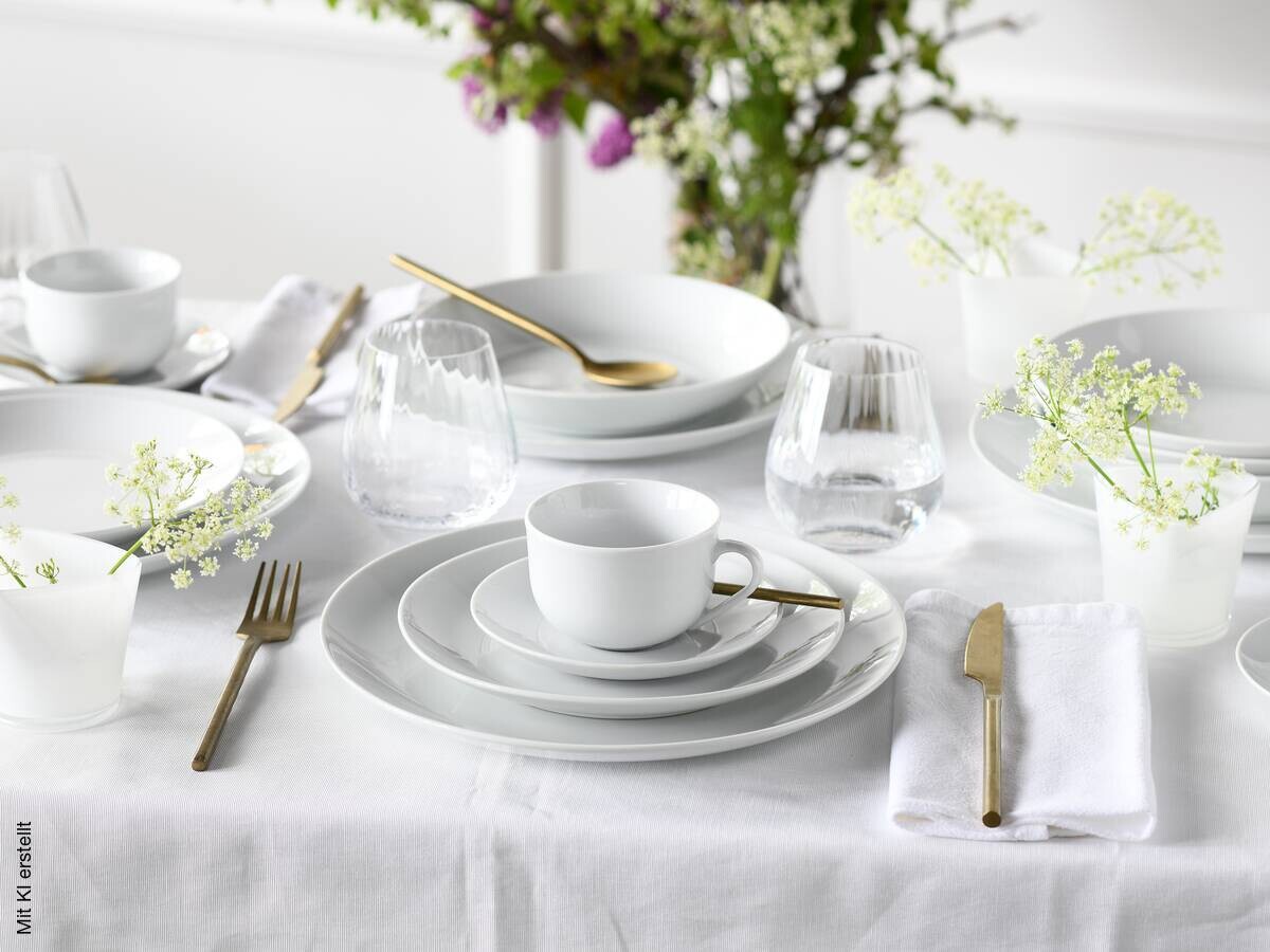 CreaTable Kombiservice Luna weiß Porzellan 80 tlg.