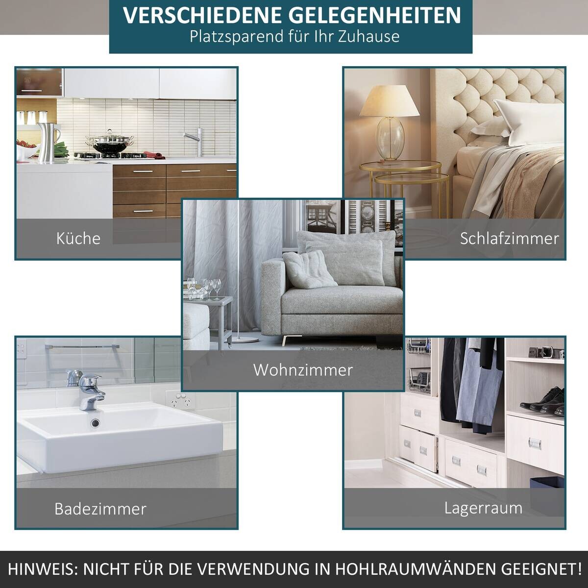 HOMCOM Schiebetür-Beschlagsatz