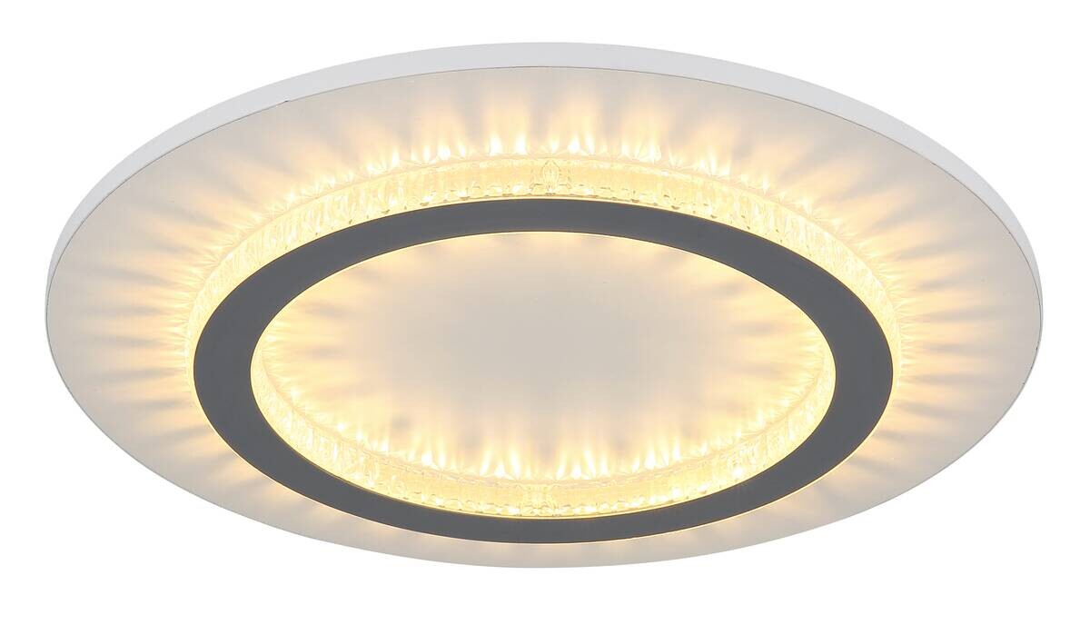 GLOBO LED-Deckenleuchte weiß hellgrau klar Metall Kunststoff H/D: ca. 5,5x35 cm 1 Brennstellen