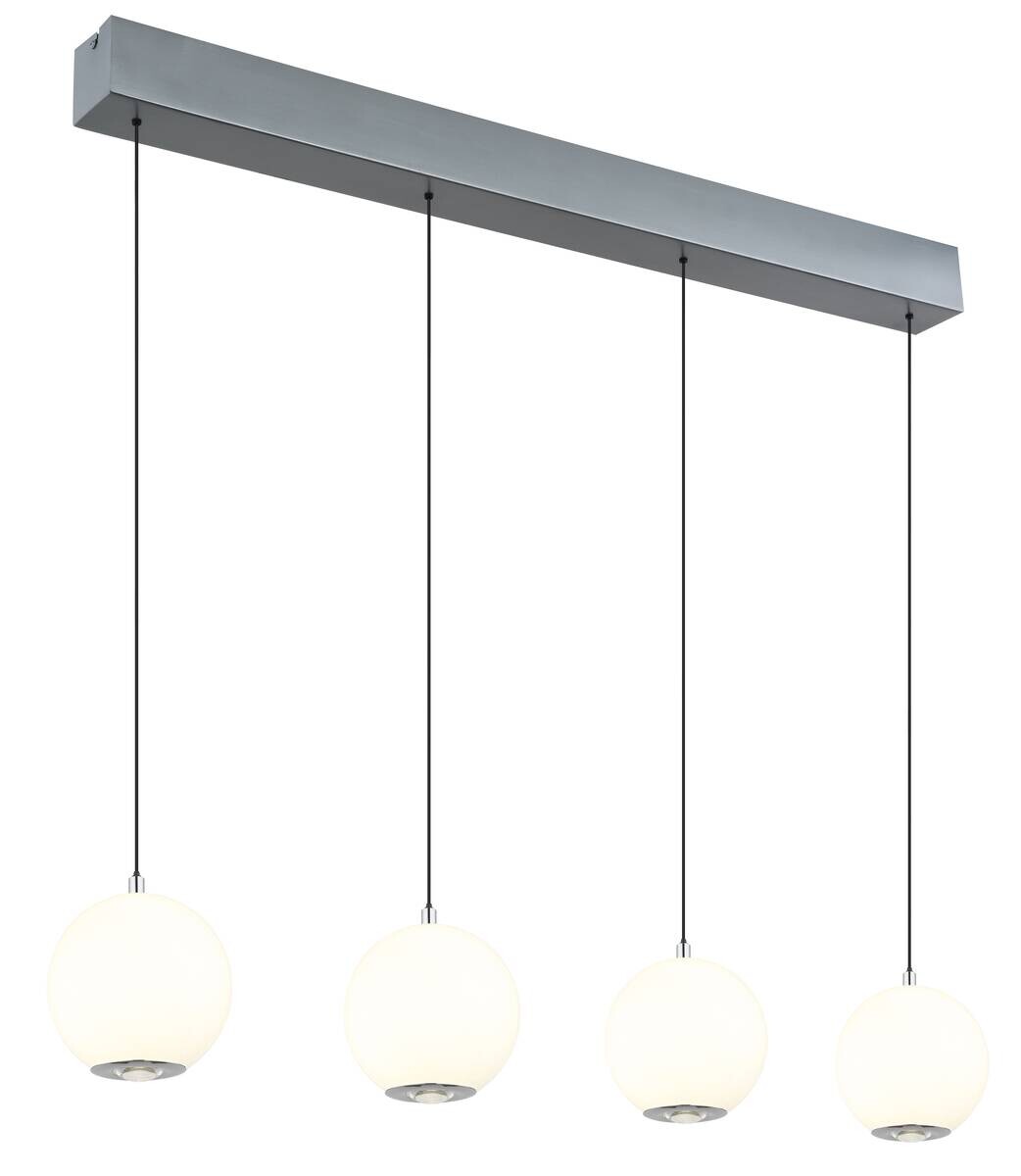 GLOBO Pendelleuchte grau Opal Metall Glas B/H/T/L: ca. 15x150x99x99 cm 1 Brennstellen