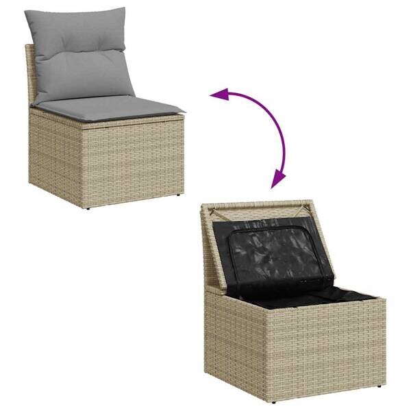 vidaXL Gartensessel beige Kunststoff B/H/L: ca. 62x69x55 cm
