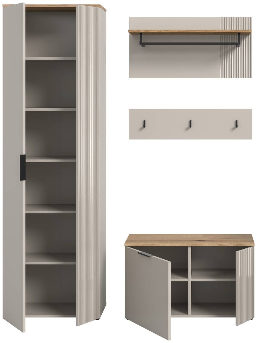 Garderobe Slide Kaschmirgrau Nachbildung Evoke Oak Nachbildung B/H/T: ca. 155x190x36 cm