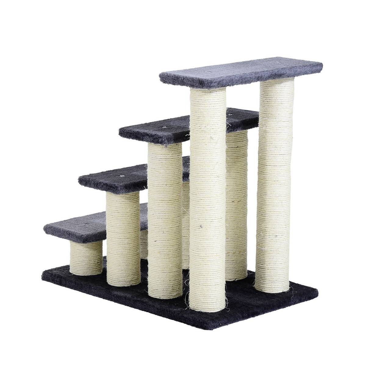 PawHut Katzentreppe grau Spanplatte B/H/L: ca. 42x61x60 cm