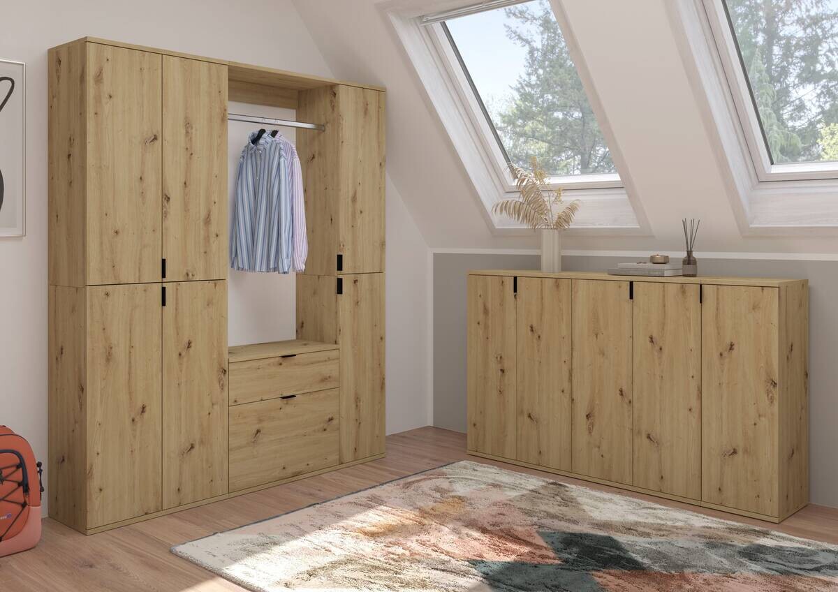 Garderobe PROJEKT Eiche Artisan Nachbildung B/H/T: ca. 122x99x34 cm