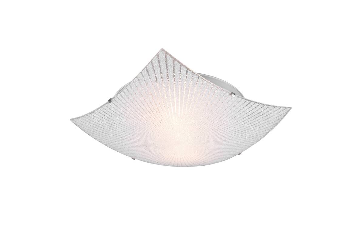 TRIO Deckenleuchte 612200200 Elisa Chrom transparent Metall Glas B/H/L: ca. 40x9x40 cm E27 2 Brennstellen