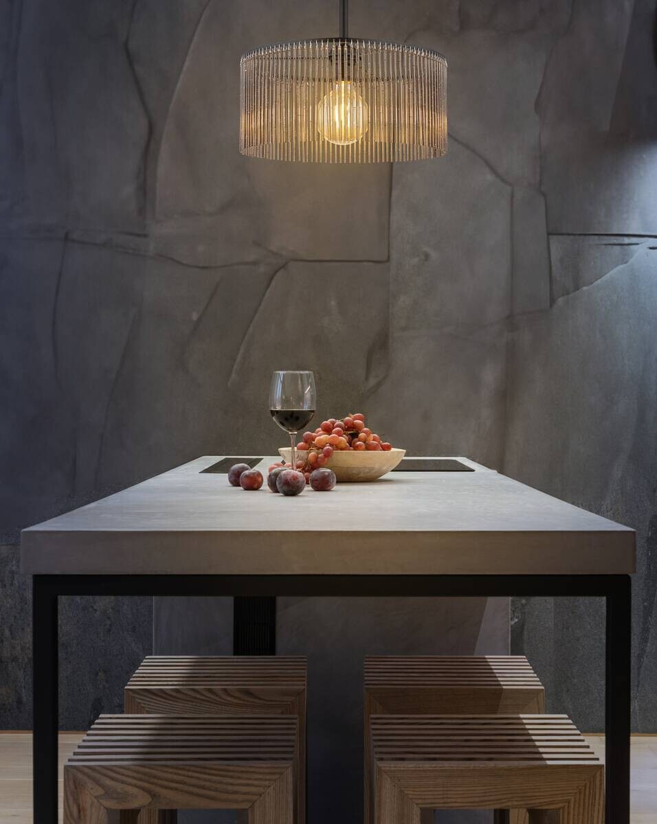 GLOBO Deckenleuchte Leeds schwarz Rauch Metall Kunststoff H/D: ca. 32x35 cm E27 1 Brennstellen