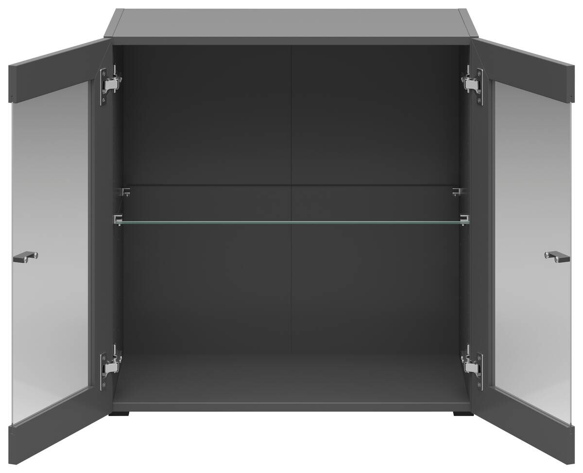 Vitrine System 64 anthrazit matt B/H/T: ca. 64x64x35 cm
