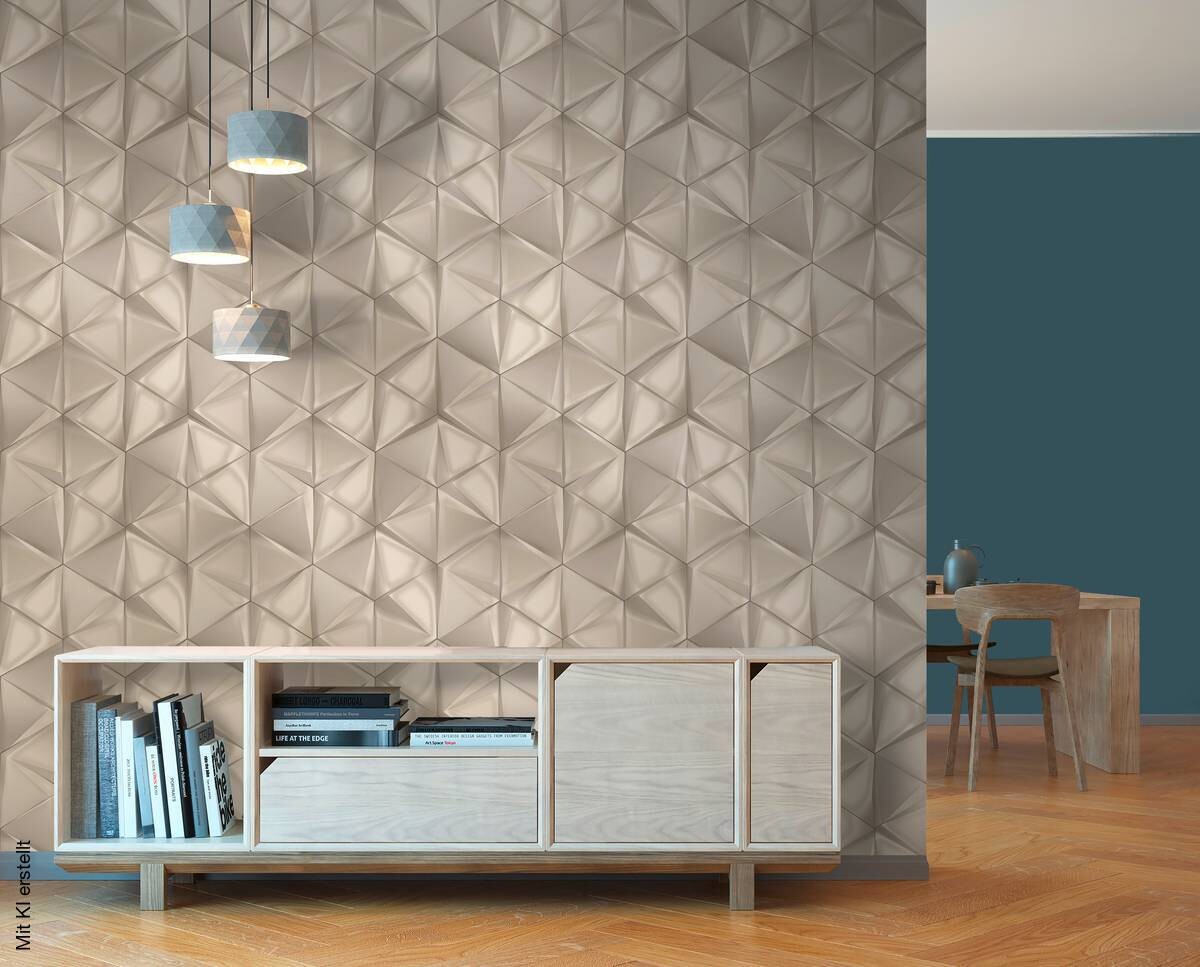 UGEPA Vinyltapete 3D-Optik beige