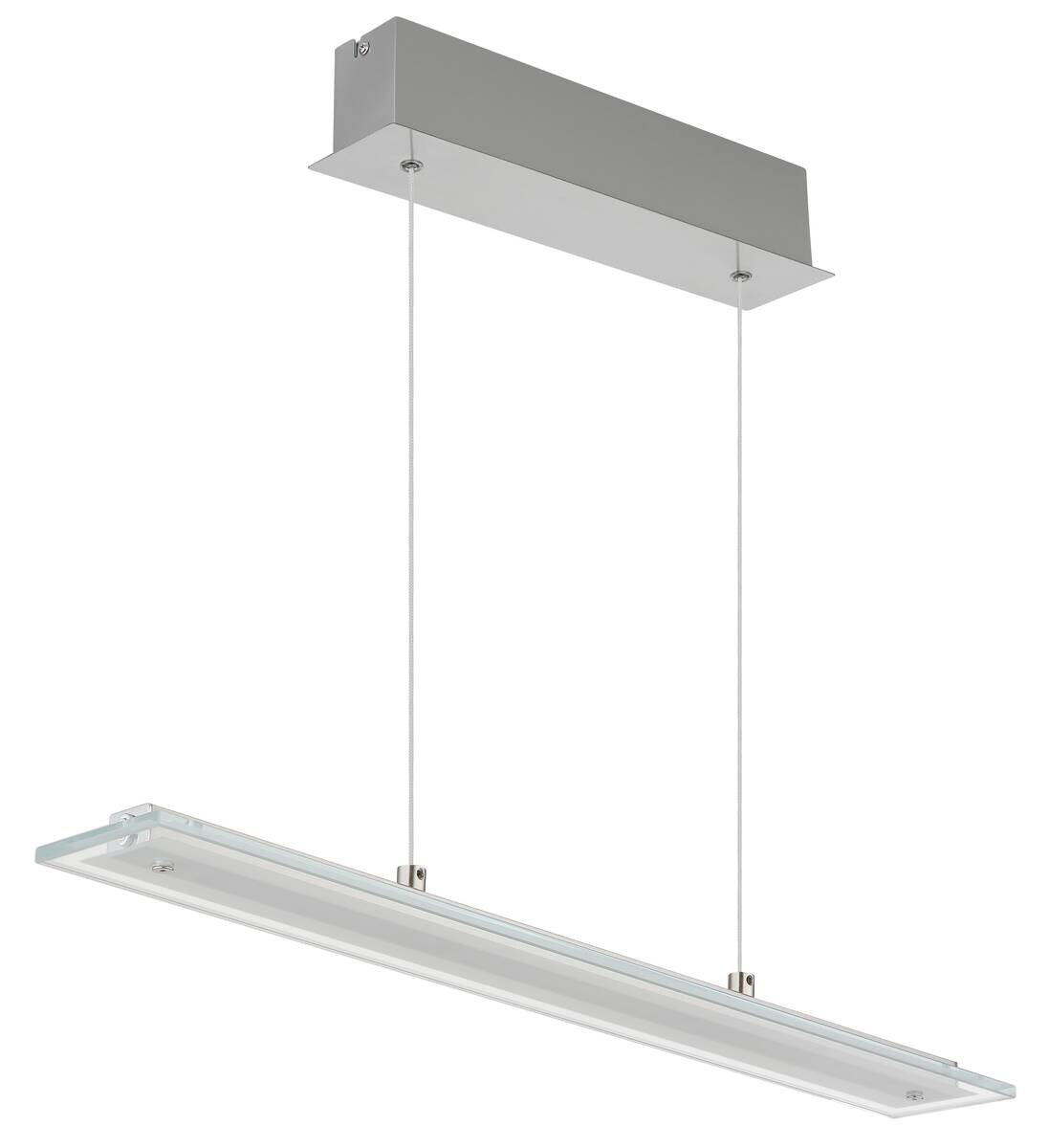 GLOBO Pendelleuchte nickel matt klar Metall Glas B/H/L: ca. 9x150x64 cm 1.0 Brennstellen