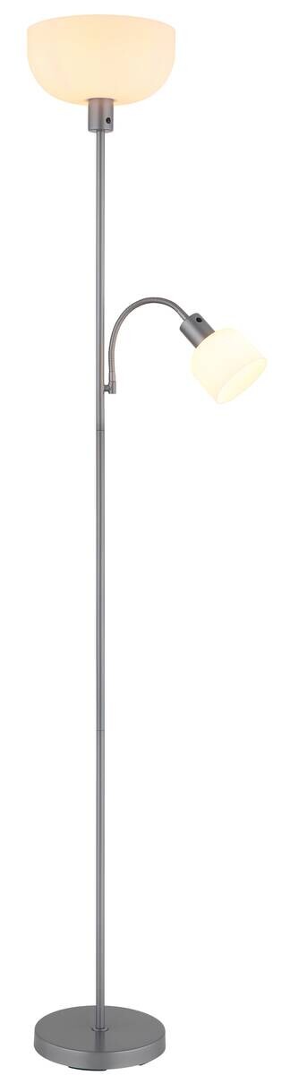GLOBO Stehleuchte HINTON silber Kunststoff Metall H/D: ca. 178,7x26 cm E27 1 Brennstellen