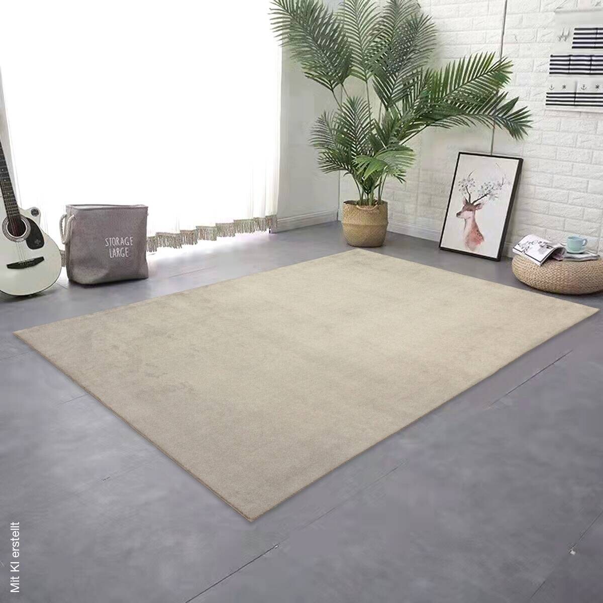 Teppich Flanell beige B/L: ca. 120x160 cm
