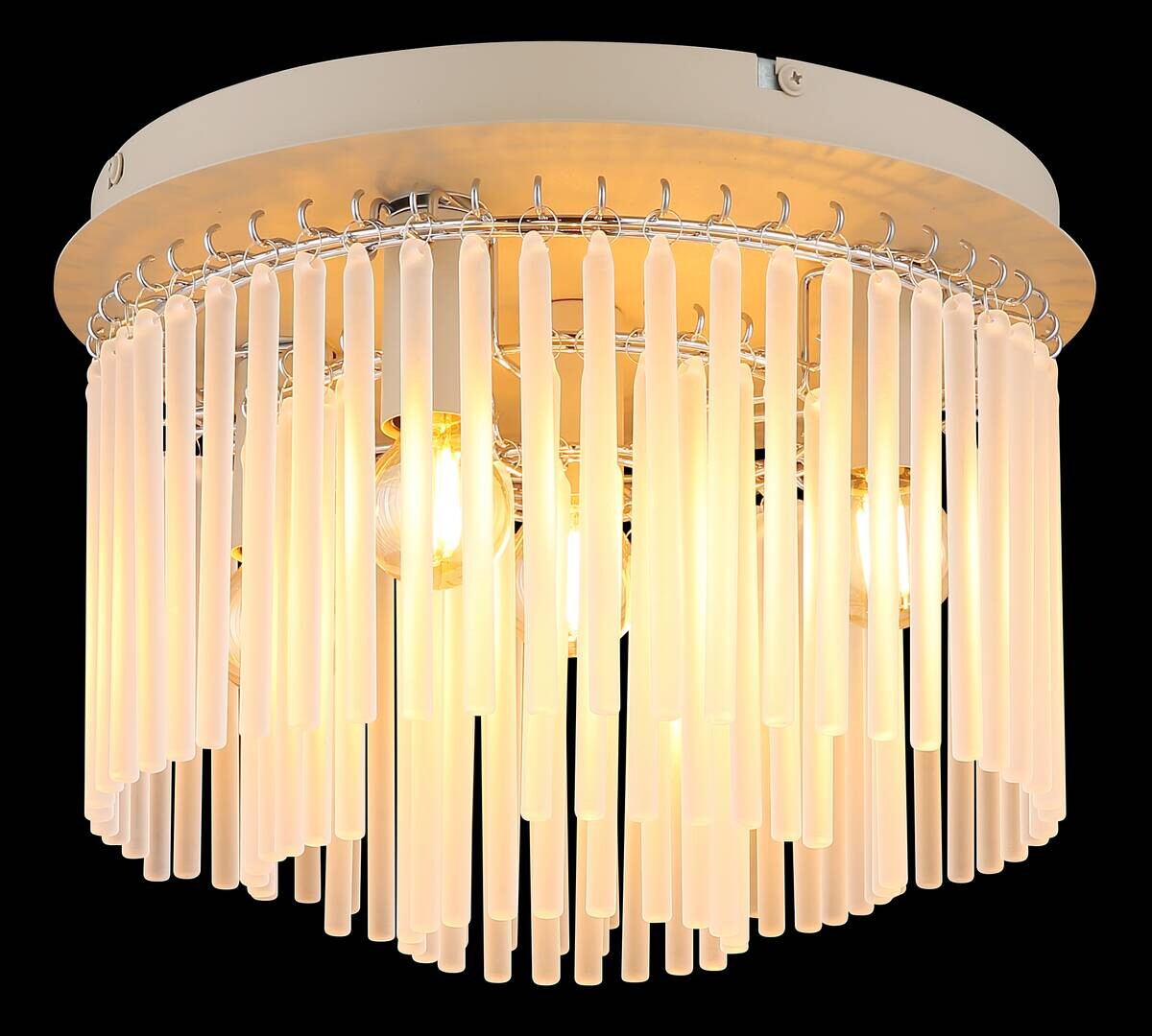 GLOBO Deckenleuchte sand Metall Glas B/H: ca. 32x23 cm E14 5 Brennstellen