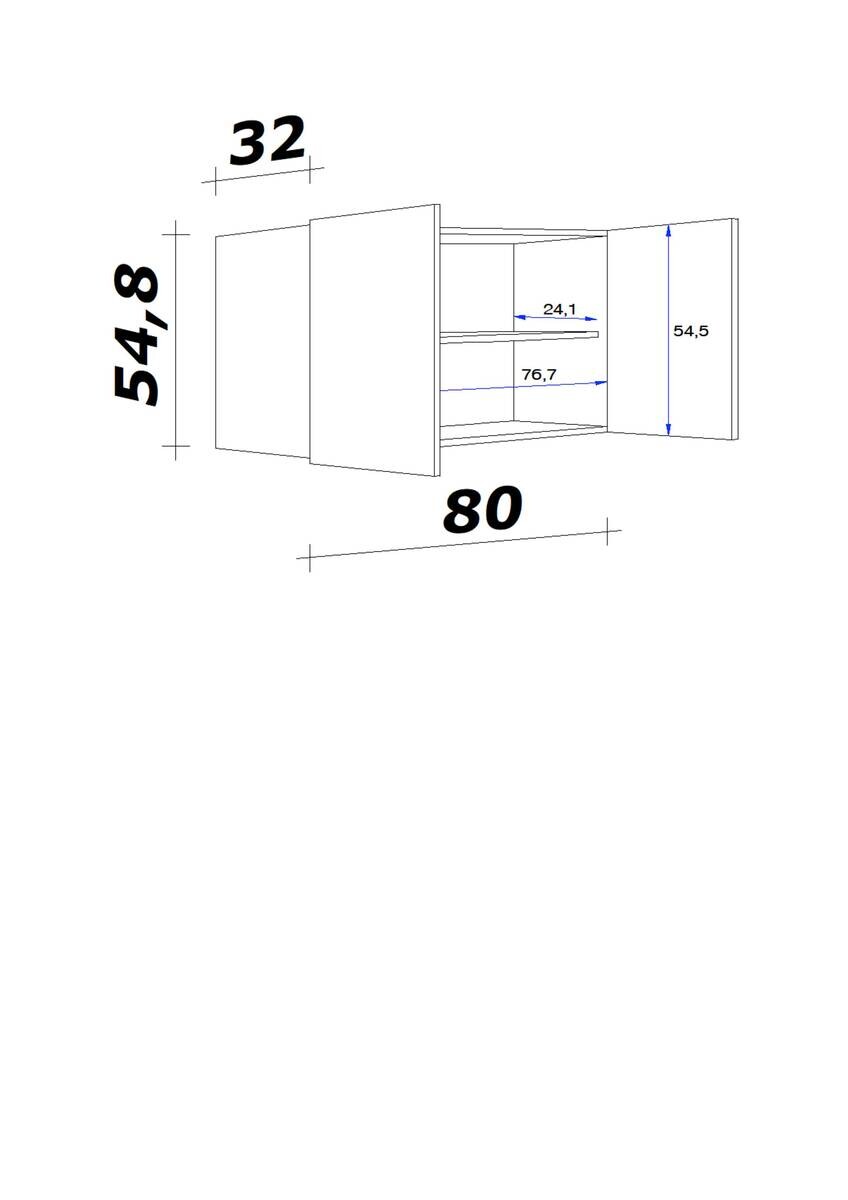 Hängeschrank Vita weiß matt B/H/T: ca. 80x54,8x32 cm