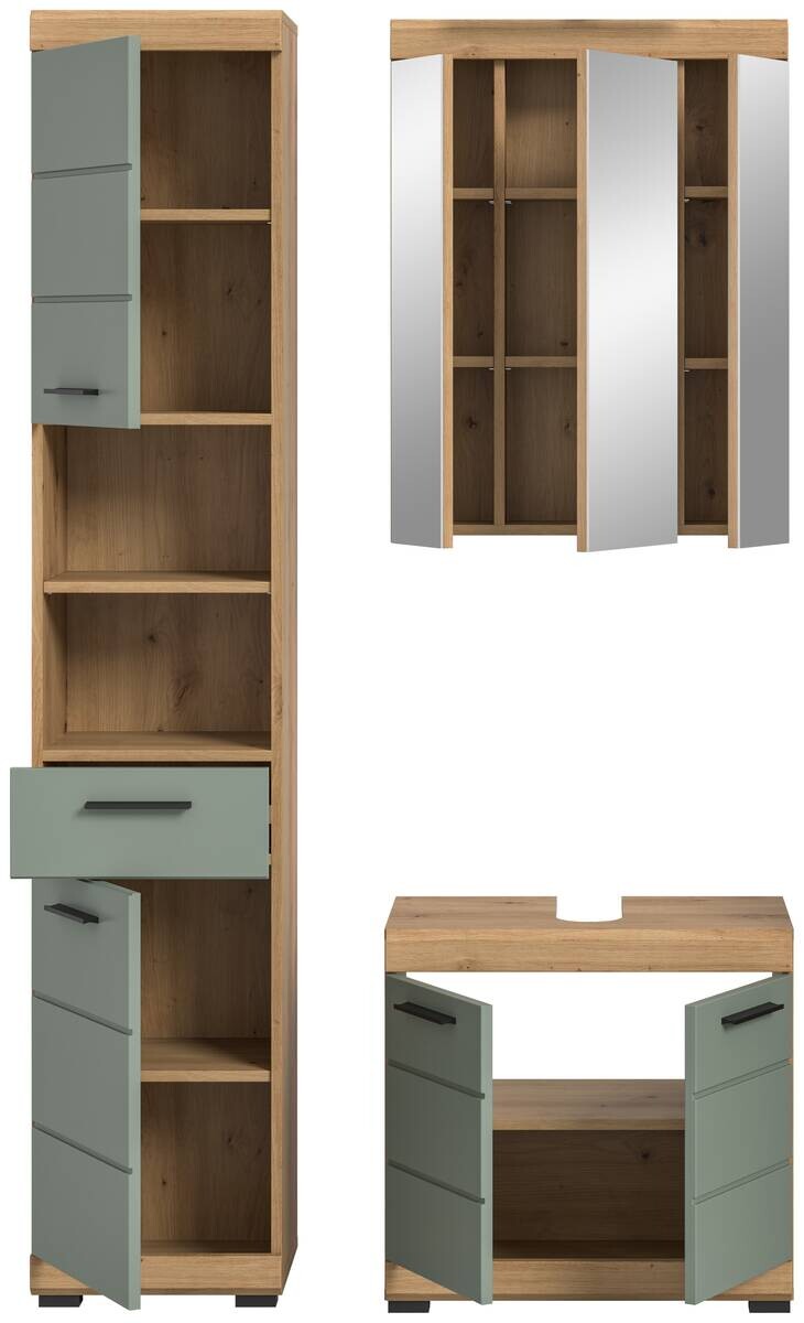Badezimmer-Set Scout Eiche Artisan Nachbildung salbei Nachbildung B/H/T: ca. 112x191x34 cm