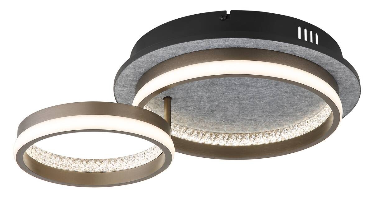 GLOBO Deckenleuchte mattschwarz dunkelgrau Aluminium Metall B/H/T/L: ca. 34x14x47,2x47,2 cm 1 Brennstellen