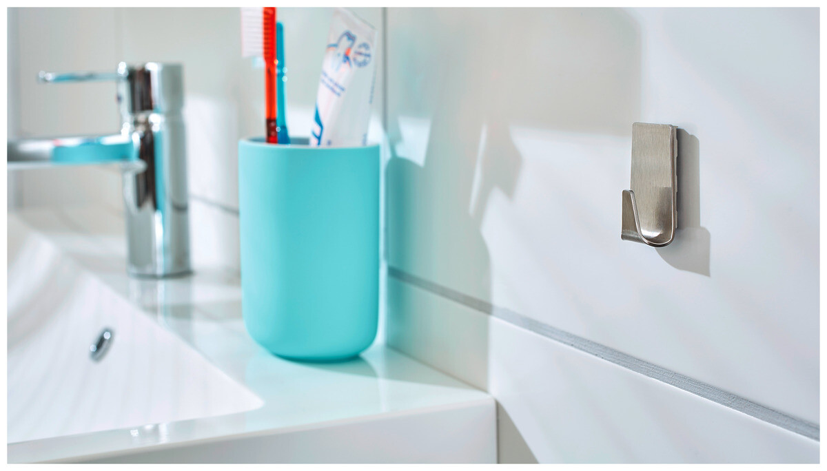 Powerstrips Chrom Edelstahl B/H/L: ca. 3,7x6,9x2,3 cm