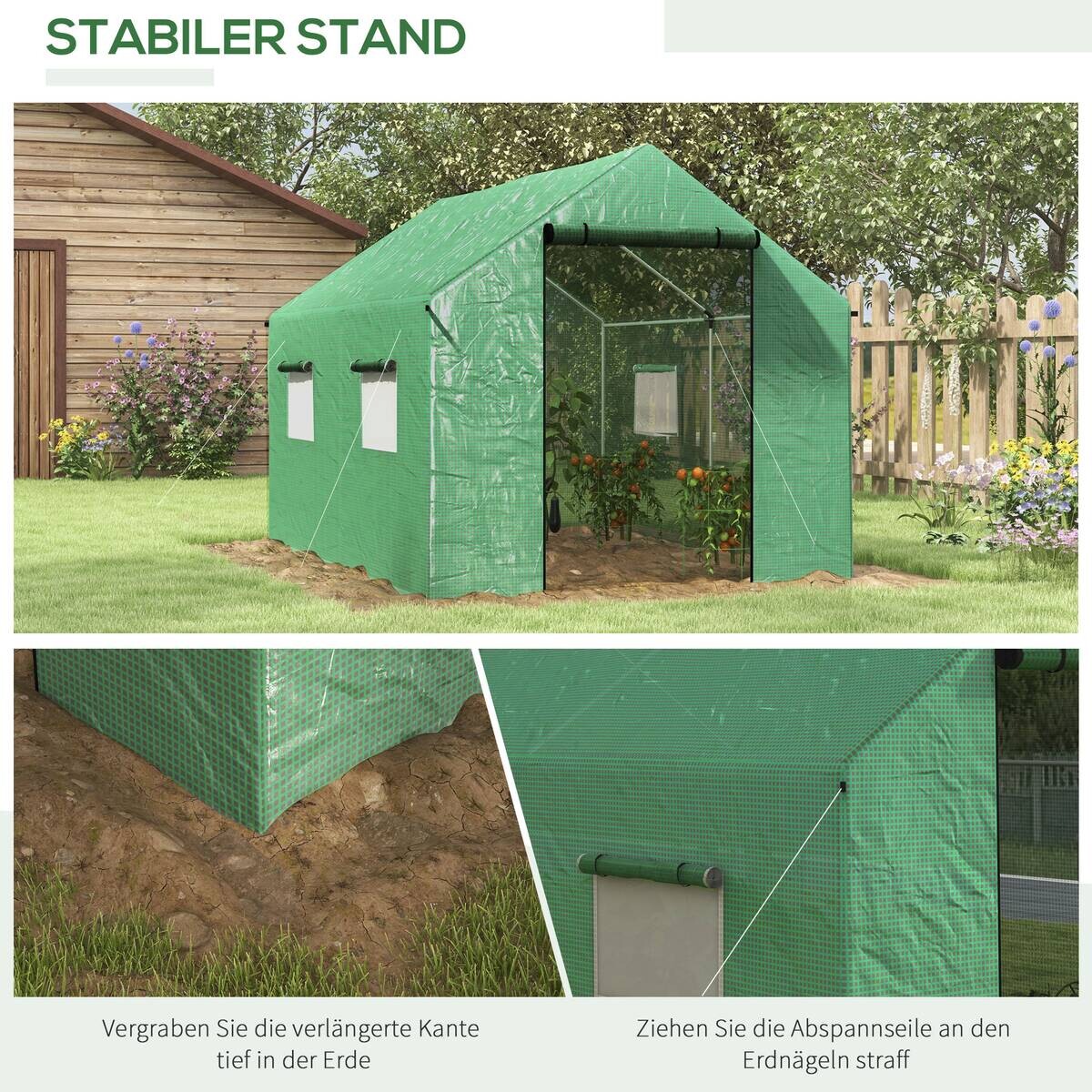 Outsunny Gewächshaus B/H/L: ca. 300x200x200 cm